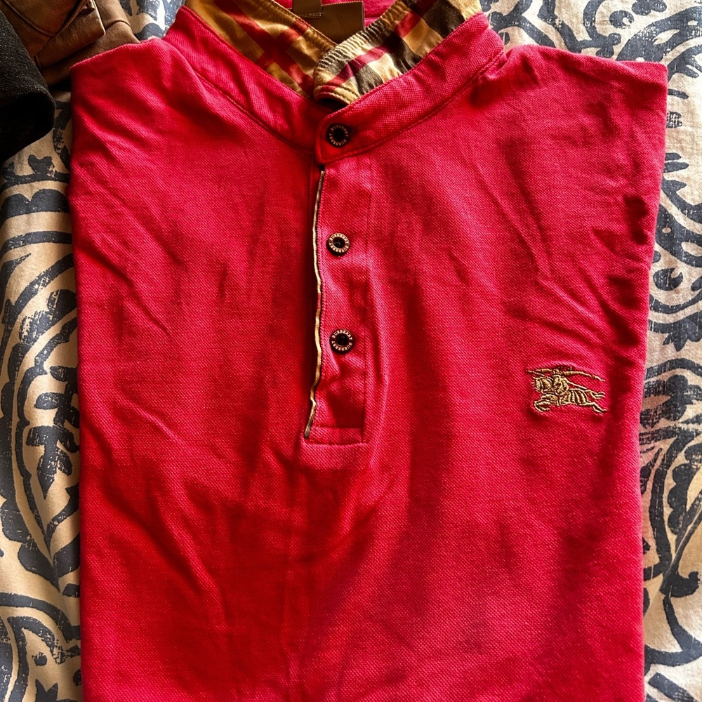 Burberry Red Polo Shirt Classic Design